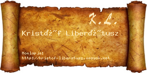 Kristóf Liberátusz névjegykártya